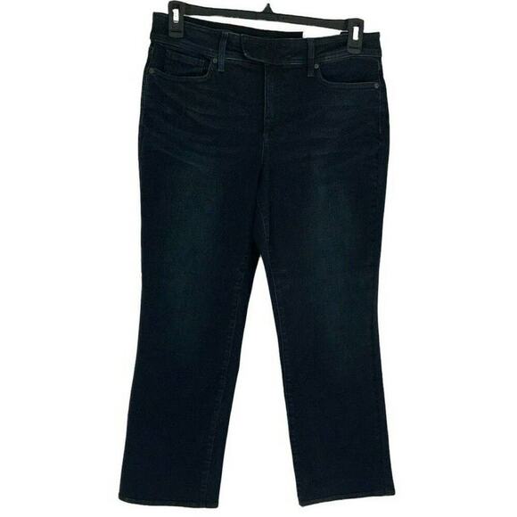 NYDJ Jeans Womens Size 12 Marilyn Straight Leg LiftXTuck Slim Whiskers Denim NEW - Picture 2 of 12